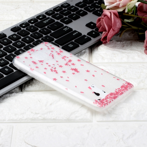 

For Xiaomi Redmi Note 9 Coloured Drawing Pattern Highly Transparent TPU Protective Case(Sakura Cat)