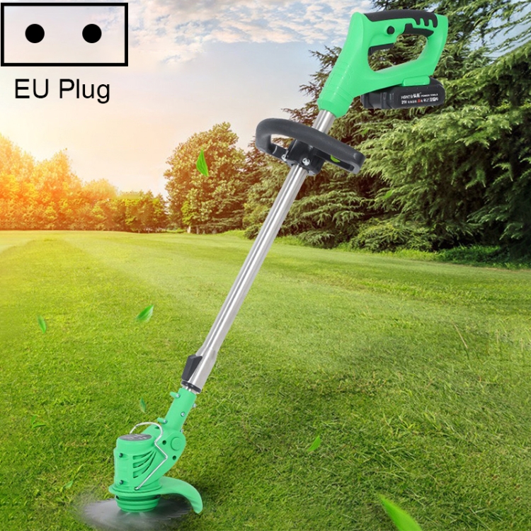 

42V Portable Rechargeable Electric Lawn Mower Weeder, Plug Type:EU Plug(Green)