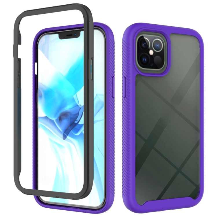 

For iPhone 12 Pro Max Starry Sky Solid Color Series Shockproof PC + TPU Protective Case(Purple)