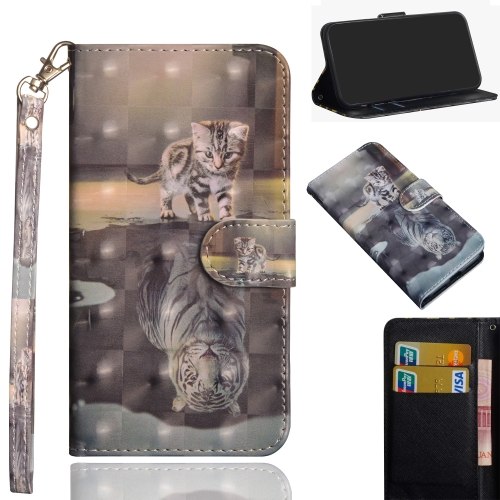 

For Xiaomi Redmi 9C 3D Painting Pattern Horizontal Flip TPU + PU Leather Case with Holder & Card Slots & Wallet(Cat Tiger)