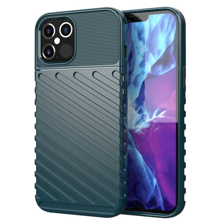 

For iPhone 12 Pro Max Thunderbolt Shockproof TPU Soft Case(Green)