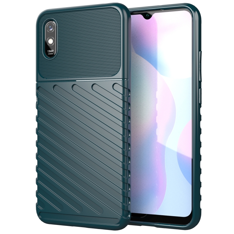 

For Xiaomi Redmi 9A Thunderbolt Shockproof TPU Soft Case(Green)