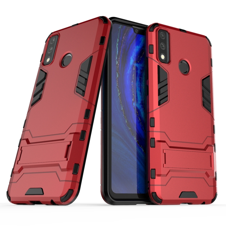 

For Huawei Y8s PC + TPU Shockproof Protective Case with Invisible Holder(Red)