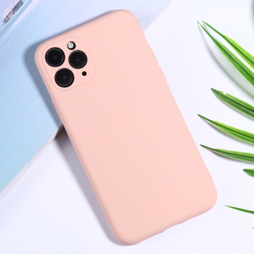 

For iPhone 11 Pro Silicone Camera Precision Hole Phone Protective Case(Pink)