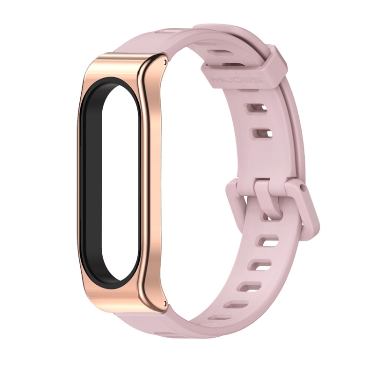 

For Xiaomi Mi Band 5 / 4 / 3 Universal Breathable Silicone Replacement Strap Watchband(Pink)