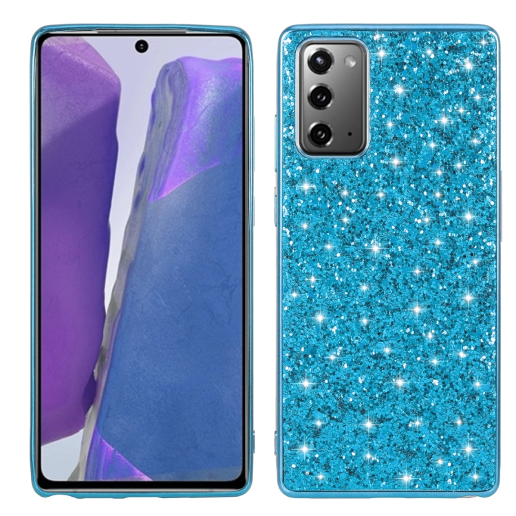 

For Samsung Galaxy Note 20 Glitter Powder Shockproof TPU Protective Case(Blue)