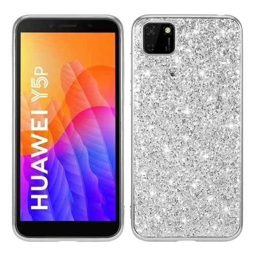 

For Huawei Y5P Glitter Powder Shockproof TPU Protective Case(Silver)