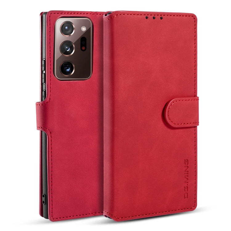 

For Samsung Galaxy Note20 Ultra DG.MING Retro Oil Side Horizontal Flip Case with Holder & Card Slots & Wallet(Red)
