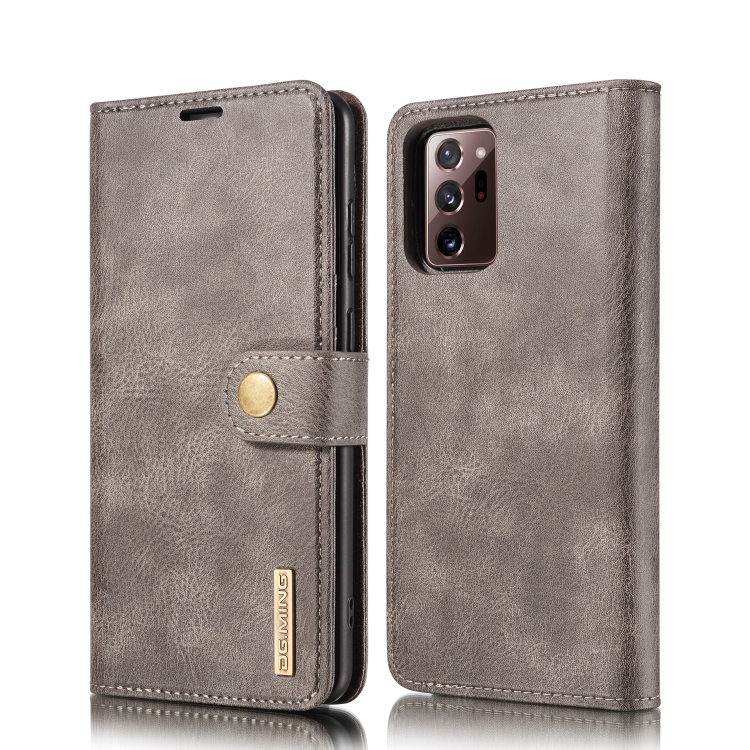 

For Samsung Galaxy Note20 Ultra DG.MING Crazy Horse Texture Flip Detachable Magnetic Leather Case with Holder & Card Slots & Wallet(Gray)