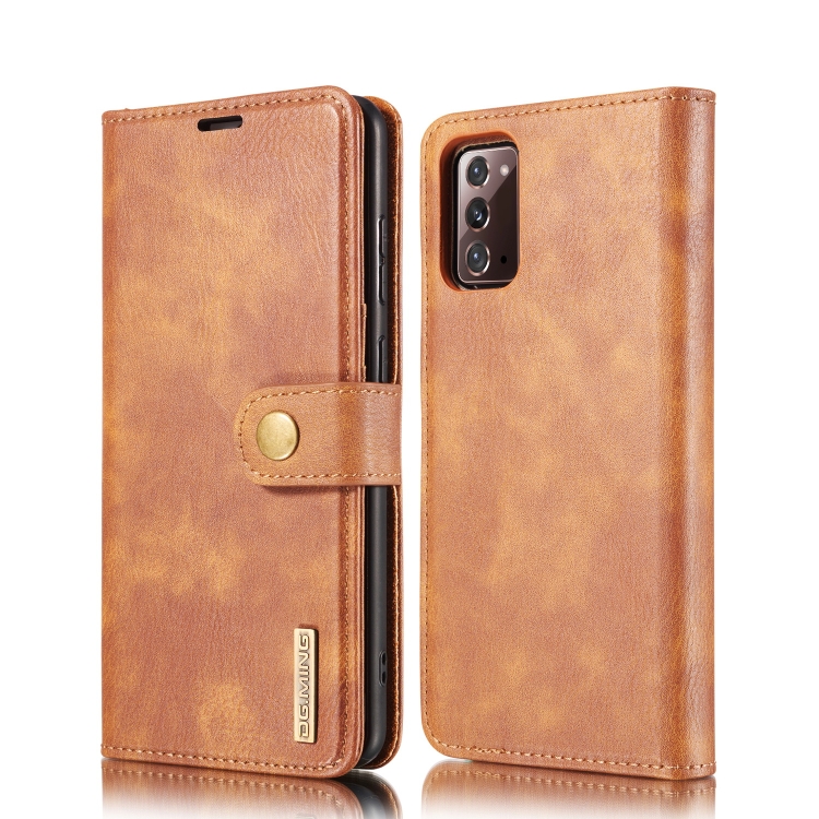 

For Samsung Galaxy Note20 DG.MING Crazy Horse Texture Flip Detachable Magnetic Leather Case with Holder & Card Slots & Wallet(Brown)
