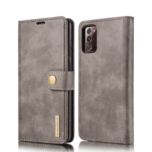 

For Samsung Galaxy Note20 DG.MING Crazy Horse Texture Flip Detachable Magnetic Leather Case with Holder & Card Slots & Wallet(Gray)