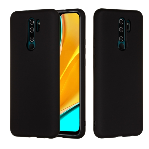 

For Xiaomi Redmi 9 Pure Color Liquid Silicone Shockproof Full Coverage Protective Case(Black)