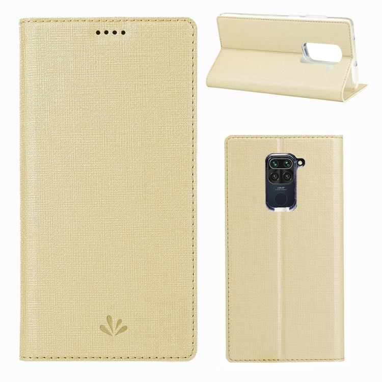 

For Xiaomi Redmi 10X 4G / Redmi Note9 ViLi DMX-54 Shockproof TPU + PU Leather Magnetic Attraction Horizontal Flip Protective Case with Card Slots & Holder(Gold)
