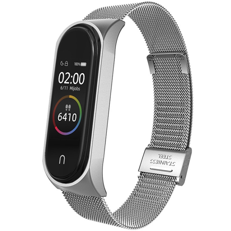 

For Xiaomi Mi Band 4 / 3 Milanese Metal Replacement Strap Watchband, Color:Silver