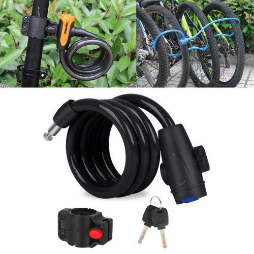 

Bicycle Portable Anti-theft Lock Steel Cable Lock with Lock Frame, Style:B Style 100cm Black