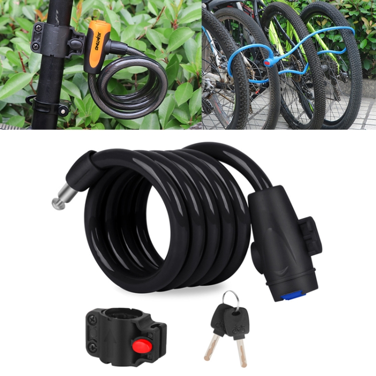 

Bicycle Portable Anti-theft Lock Steel Cable Lock with Lock Frame, Style:B Style 150cm Black