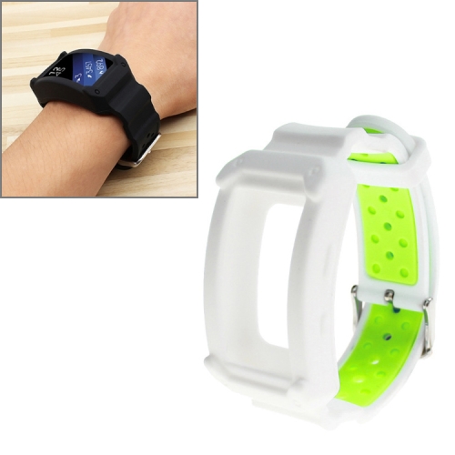 

For Samsung Gear Fit2 / Pro Silicone Replacement Strap Watchband, Style:White+Green