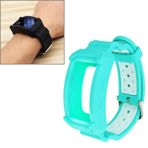 

For Samsung Gear Fit2 / Pro Silicone Replacement Strap Watchband, Style:Mint Green+White