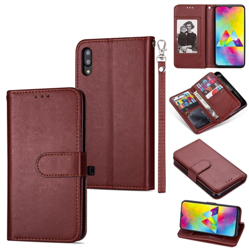 

For Samsung Galaxy A10 Ultra-thin 9 Card Horizontal Flip Leather Case, with Card Slots & Holder & Lanyard(Brown)