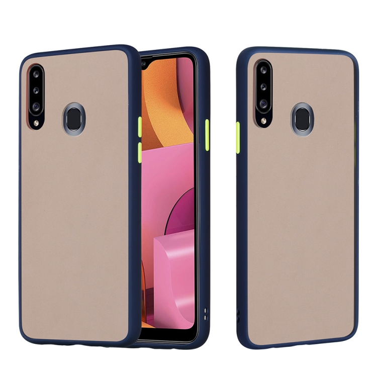 

For Samsung Galaxy A20s Skin Hand Feeling Series Shockproof Frosted PC+ TPU Protective Case(Blue)