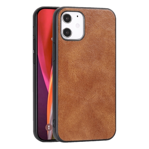 

For iPhone 12 mini Crazy Horse Textured Calfskin PU+PC+TPU Case(Brown)