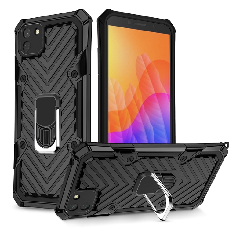 

For Huawei Y5p Cool Armor PC + TPU Shockproof Case with 360 Degree Rotation Ring Holder(Black)