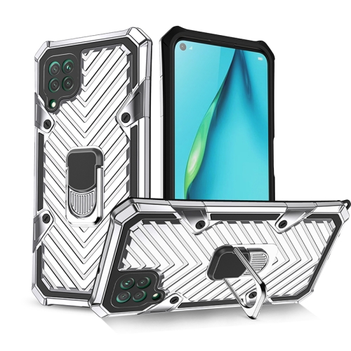 

For Huawei P40 lite Cool Armor PC + TPU Shockproof Case with 360 Degree Rotation Ring Holder(Silver)