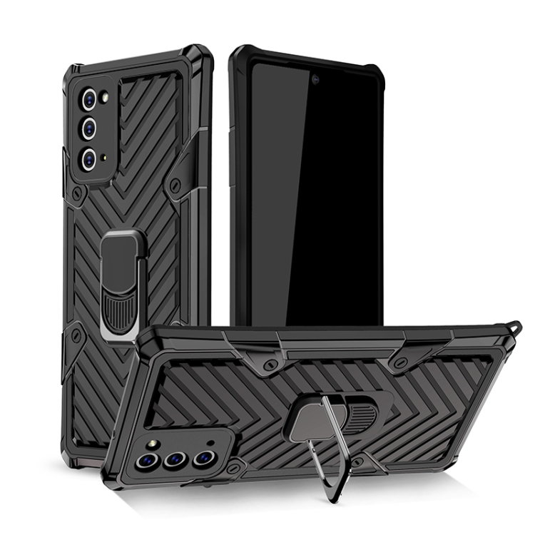 

For Samsung Galaxy Note20 Ultra Cool Armor PC + TPU Shockproof Case with 360 Degree Rotation Ring Holder(Black)