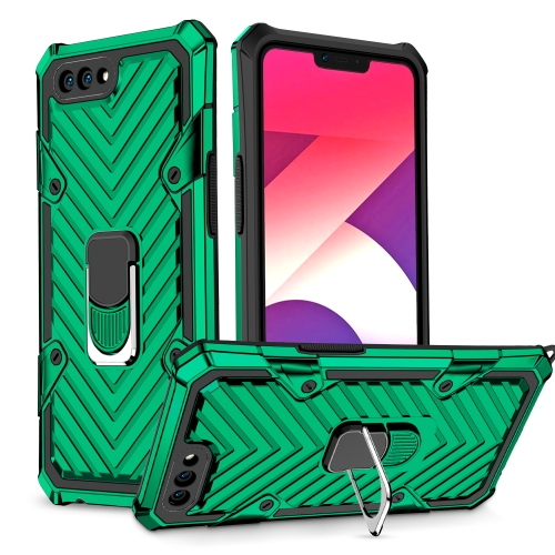 

For OPPO A3s / A5 (AX5) Cool Armor PC + TPU Shockproof Case with 360 Degree Rotation Ring Holder(Dark Green)