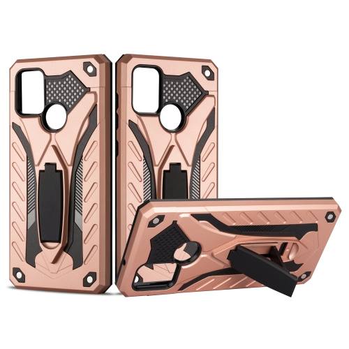 

For Samsung Galaxy A21s 2 in 1 Armor Knight Series PC + TPU Protective Case with Invisible Holder(Rose Gold)