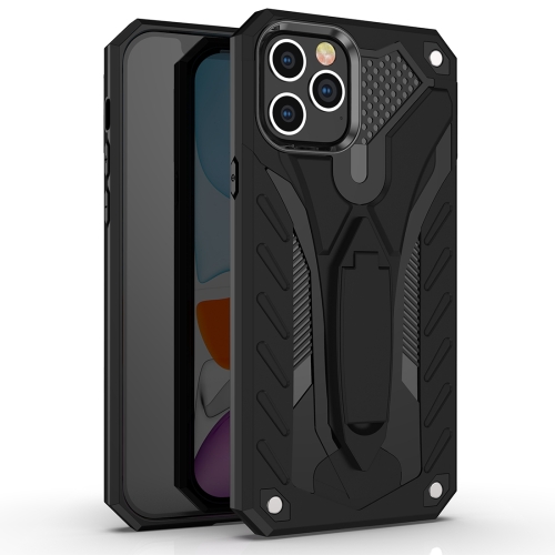 

For iPhone 12 / 12 Pro Shockproof TPU + PC Protective Case with Holder(Black)