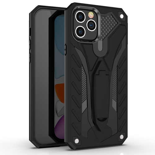 

For iPhone 12 Pro Max Shockproof TPU + PC Protective Case with Holder(Black)
