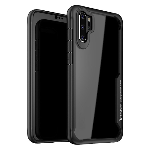 

For Huawei P30 Pro iPAKY Shockproof PC Transparent Case(Black)