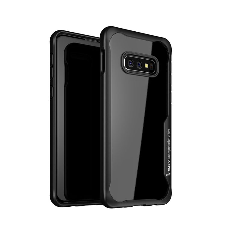

For Samsung Galaxy S10 iPAKY Shockproof PC Transparent Case(Black)