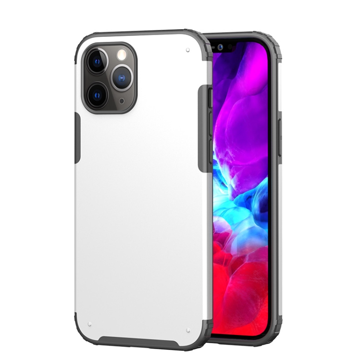 

For iPhone 12 Pro Max Solid Color Four-corner Shockproof TPU + PC Protective Case(White)