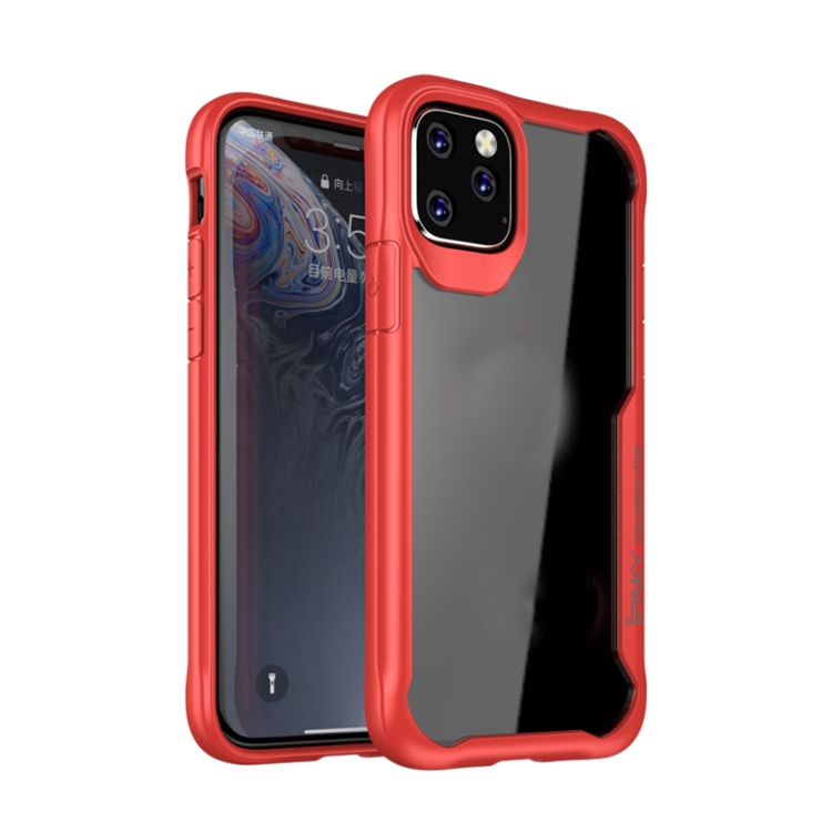 

For iPhone 11 Pro Max iPAKY Shockproof PC Transparent Case(Red)