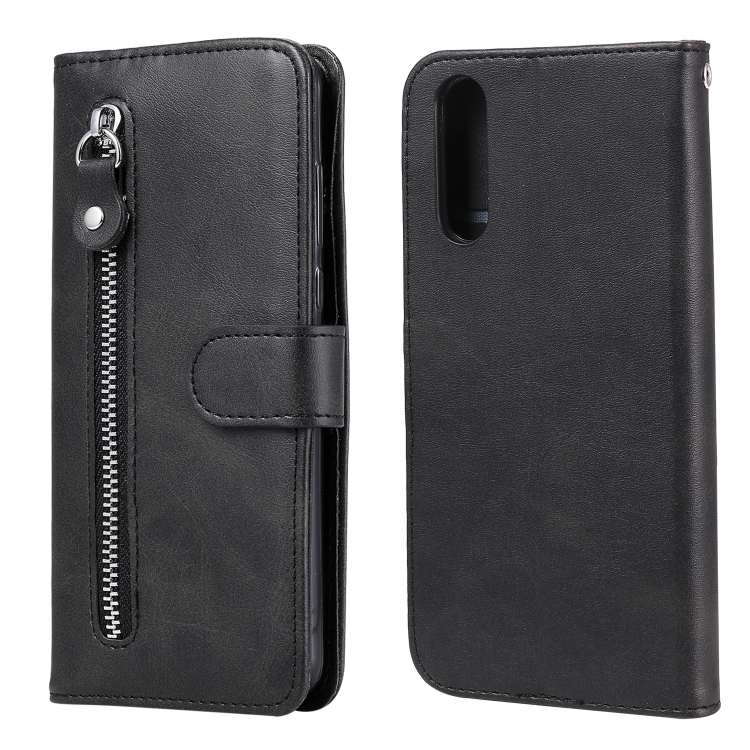 

For Sony Xperia 10 II Fashion Calf Texture Zipper Horizontal Flip Leather Case with Holder & Card Slots & Wallet Function(Black)