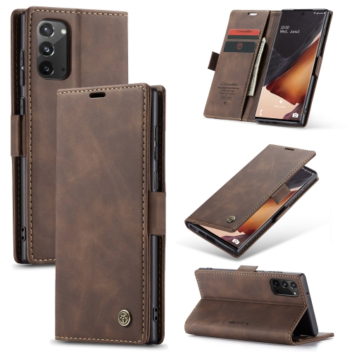 

For Samsung Galaxy Note20 CaseMe Multifunctional Horizontal Flip Leather Case, with Card Slot & Holder & Wallet(Coffee)