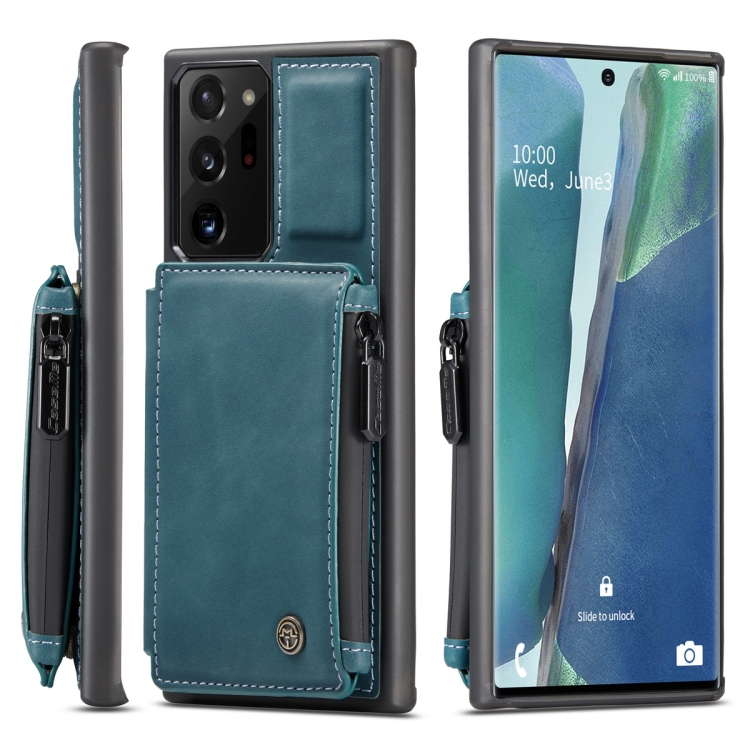 

For Samsung Galaxy Note20 Ultra CaseMe Multifunctional PC + TPU Protective Case, with Card Slot & Holder & Wallet(Blue)