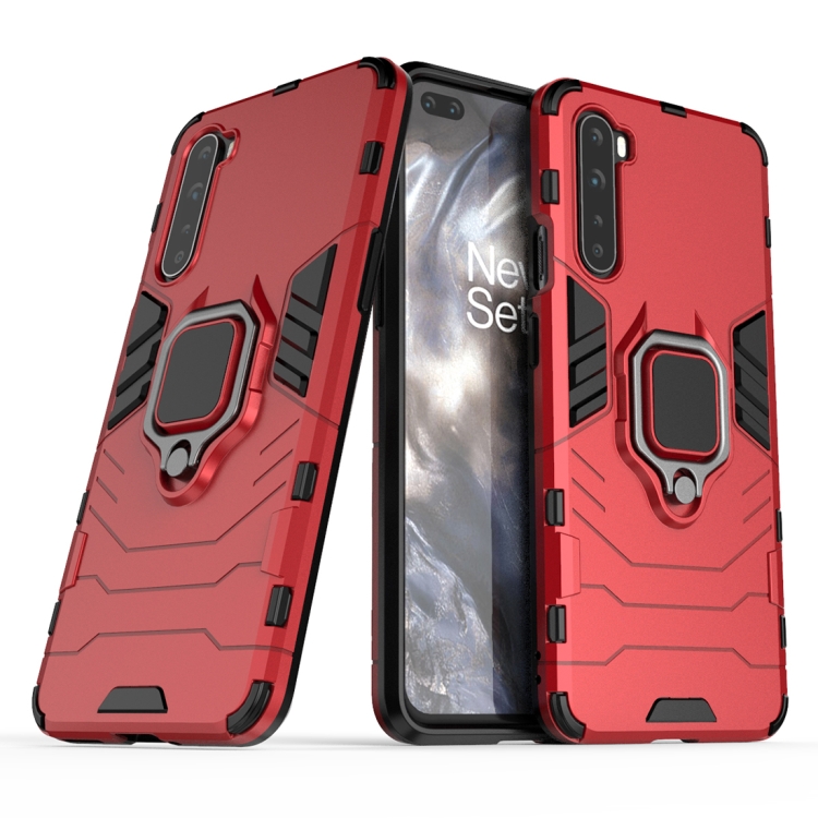 

For OnePlus Nord Shockproof PC + TPU Protective Case with Magnetic Ring Holder(Red)