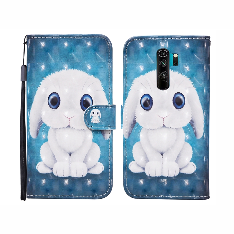

For Xiaomi Redmi Note 8 Pro 3D Painted Pattern Horizontal Flip Leather Case with Holder & Wallet & Card slot & Lanyard(Rabbit)