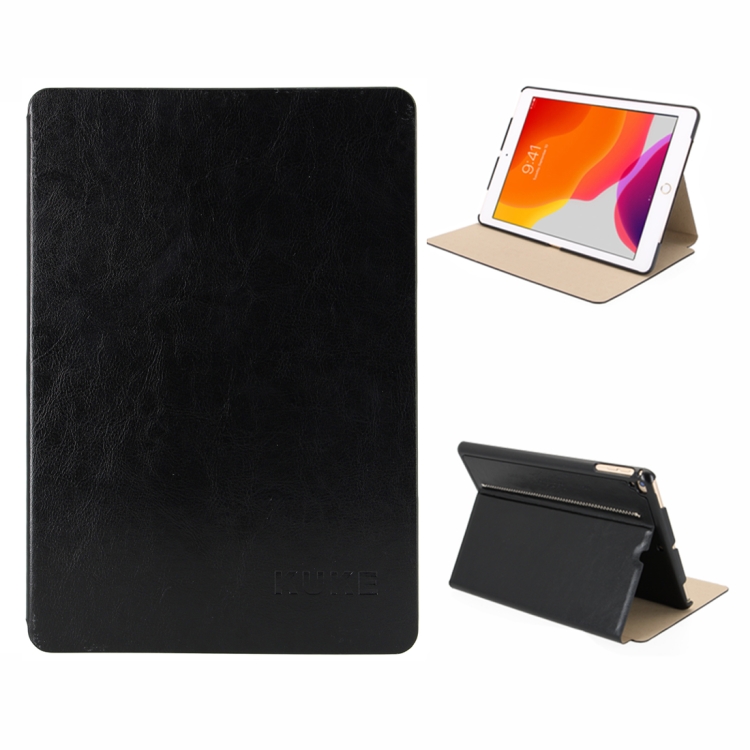 

For iPad Pro 10.5 KUKE Solid Color Horizontal Flip Leather Case with Holder(Black)