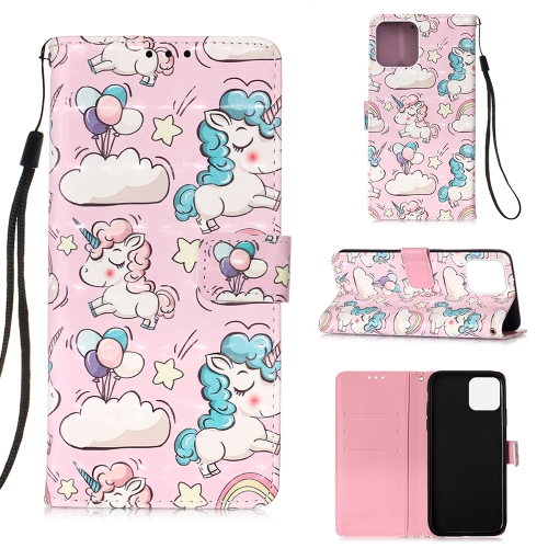 

For iPhone 12 Pro Max 3D Painting Horizontal Flip Leather Case with Holder & Card Slot & Wallet & Lanyard(Pink Pony)