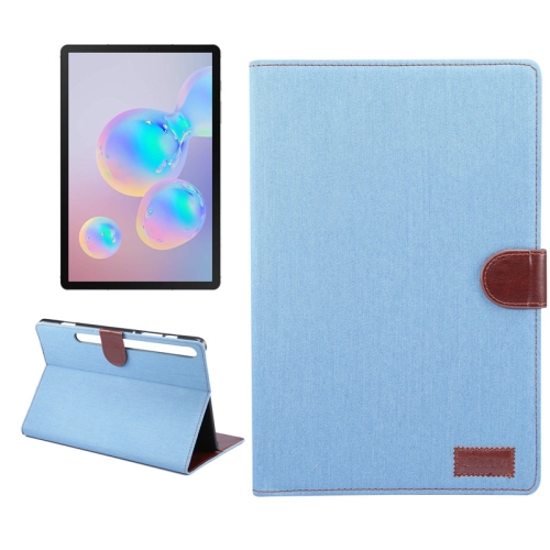 

For Samsung Galaxy Tab S7 T870 Denim Texture PC Horizontal Flip Leather Protective Case, with Holder & Card Slots & Wallet & Photo Frame & Sleep / Wake-up Function(Shallow Blue)