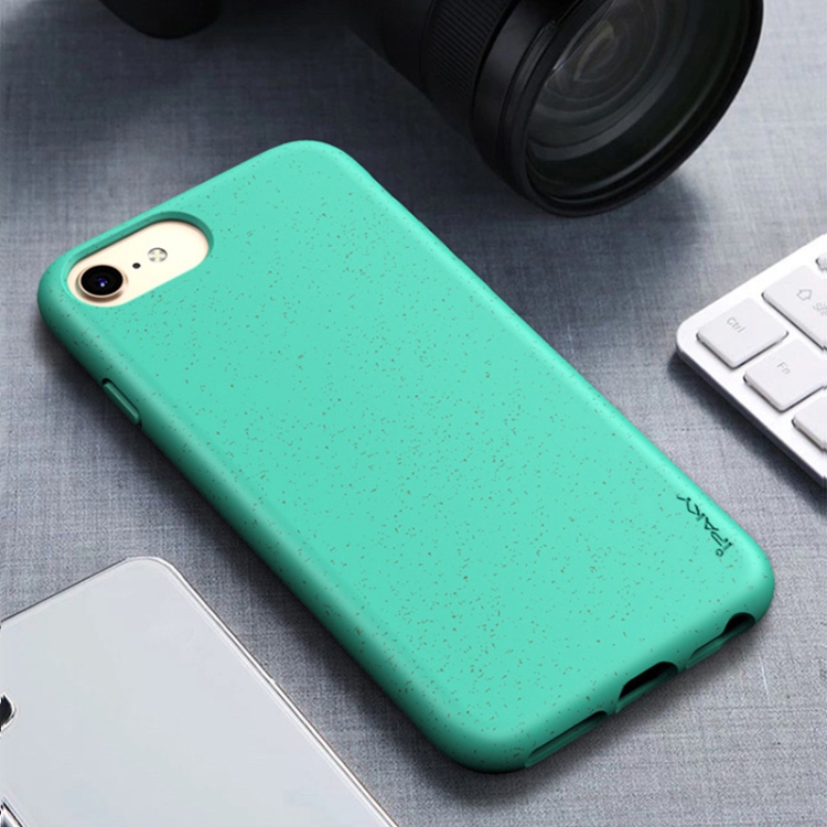 

For iPhone 8 / 7 iPAKY Starry Series Shockproof Straw Material + TPU Protective Case(Fruit Green)