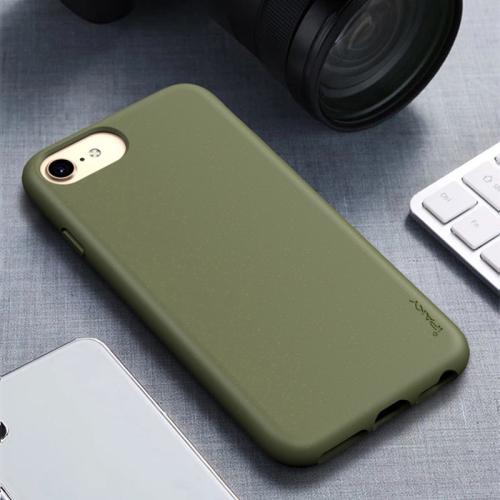 

For iPhone 8 / 7 iPAKY Starry Series Shockproof Straw Material + TPU Protective Case(Army Green)