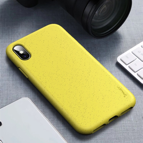 

For iPhone XS Max iPAKY Starry Series Shockproof Straw Material + TPU Protective Case(Yellow)