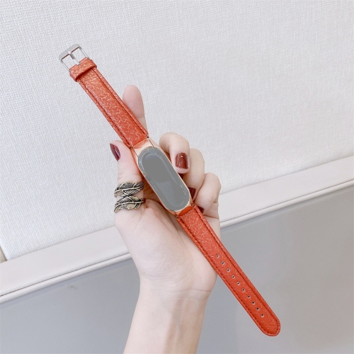 

For Xiaomi Mi Band 5 Shell Texture Replacement Strap Watchband, Color:Orange