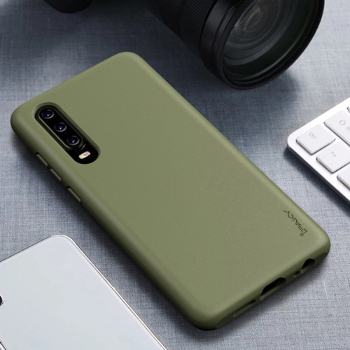 

For Huawei P30 iPAKY Starry Series Shockproof Straw Material + TPU Protective Case(Army Green)