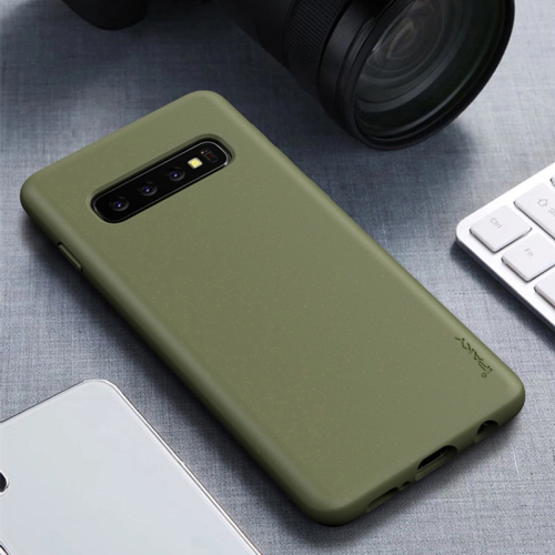 

For Samsung Galaxy S10 iPAKY Starry Series Shockproof Straw Material + TPU Protective Case(Army Green)